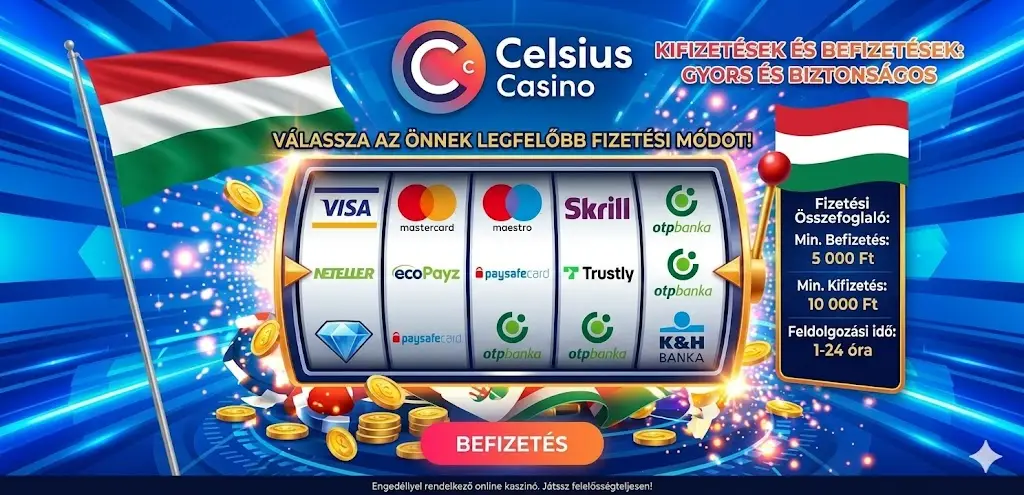 Celsius Casino fizetési módok – betét és visszavonás
